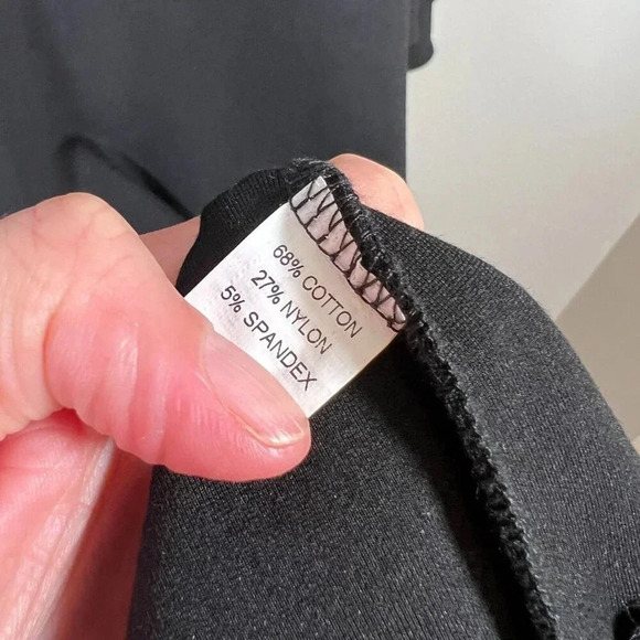 CK Bradley Ponte Marilyn Dress Size Large Black Bell Sleeves Travel Work Office - Picture 9 of 10